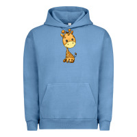 Pigment Pebble Blue giraffe Urban Hoodie - texasbilliewilder