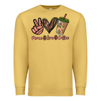 Antique Gold peace love coffee Premium Sweatshirt - NancyCooperArtShop