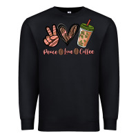 Black peace love coffee Premium Sweatshirt - NancyCooperArtShop