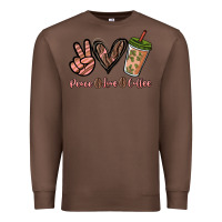 Chestnut peace love coffee Premium Sweatshirt - NancyCooperArtShop