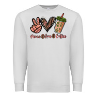 Dove Grey peace love coffee Premium Sweatshirt - NancyCooperArtShop