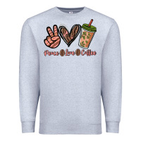 Heather Grey peace love coffee Premium Sweatshirt - NancyCooperArtShop