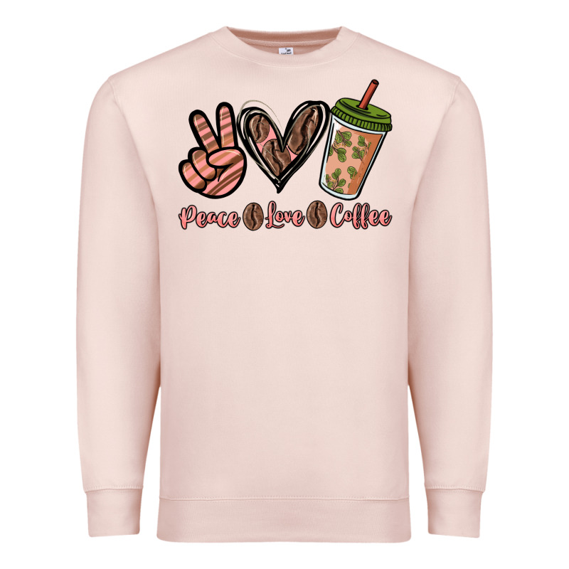 Peace Love Coffee Premium Sweatshirt by NancyCooperArtShop | Teevron