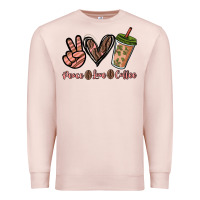 Pale Pink peace love coffee Premium Sweatshirt - NancyCooperArtShop