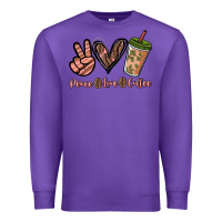 Purple peace love coffee Premium Sweatshirt - NancyCooperArtShop
