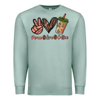 Seafoam peace love coffee Premium Sweatshirt - NancyCooperArtShop