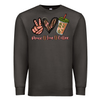 Smoke peace love coffee Premium Sweatshirt - NancyCooperArtShop