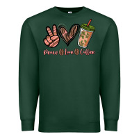 Sports Green peace love coffee Premium Sweatshirt - NancyCooperArtShop