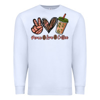 White peace love coffee Premium Sweatshirt - NancyCooperArtShop