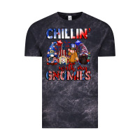 Cloud Black Chillin' with my gnomies 4th of July Vintage Tee - CowGirlArtShop