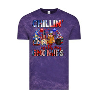 Cloud Purple Chillin' with my gnomies 4th of July Vintage Tee - CowGirlArtShop