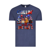 Vintage Denim Chillin' with my gnomies 4th of July Vintage Tee - CowGirlArtShop