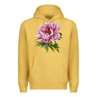 Antique Gold Peony Flower Illustrations Premium Hoodie - LillyAllenDesigns