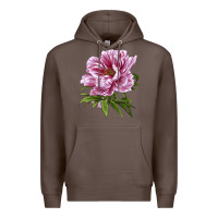 Coffee Peony Flower Illustrations Premium Hoodie - LillyAllenDesigns