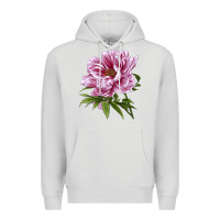 Dove Grey Peony Flower Illustrations Premium Hoodie - LillyAllenDesigns