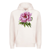 Pale Pink Peony Flower Illustrations Premium Hoodie - LillyAllenDesigns