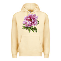 Pina Colada Peony Flower Illustrations Premium Hoodie - LillyAllenDesigns