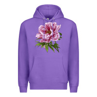 Peony Flower Illustrations Premium Hoodie | Teevron
