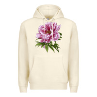 Sandshell Peony Flower Illustrations Premium Hoodie - LillyAllenDesigns