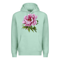 Seafoam Peony Flower Illustrations Premium Hoodie - LillyAllenDesigns