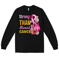 Black Stronger than breast cancer Long Sleeve Tee - Artiststas