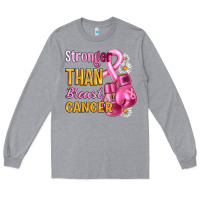 Heather Grey Stronger than breast cancer Long Sleeve Tee - Artiststas