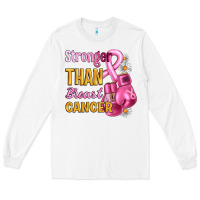 White Stronger than breast cancer Long Sleeve Tee - Artiststas