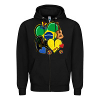 Black brazil hearts Zipper Hoodie - NancyCooperArtShop