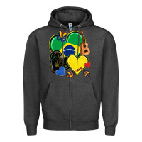 Charcoal Heather brazil hearts Zipper Hoodie - NancyCooperArtShop
