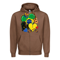 Chestnut brazil hearts Zipper Hoodie - NancyCooperArtShop