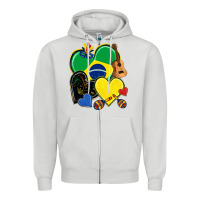 Brazil Hearts Zipper Hoodie | Teevron