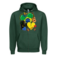 Sports Green brazil hearts Zipper Hoodie - NancyCooperArtShop