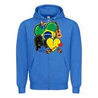 True Royal brazil hearts Zipper Hoodie - NancyCooperArtShop