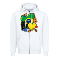 White brazil hearts Zipper Hoodie - NancyCooperArtShop