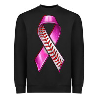 Black Breast Cancer Ribbon Baseball Heavyweight Sweatshirt - texasbilliewilder