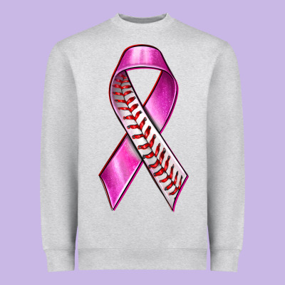 Breast Cancer Ribbon Baseball Heavyweight Sweatshirt Designed By Texasbilliewilder