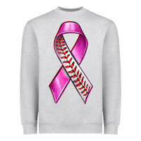 Heather Grey Breast Cancer Ribbon Baseball Heavyweight Sweatshirt - texasbilliewilder