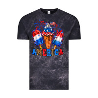 Cloud Black 4th of July America ice creams Vintage Tee - Neo Western