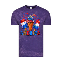 Cloud Purple 4th of July America ice creams Vintage Tee - Neo Western