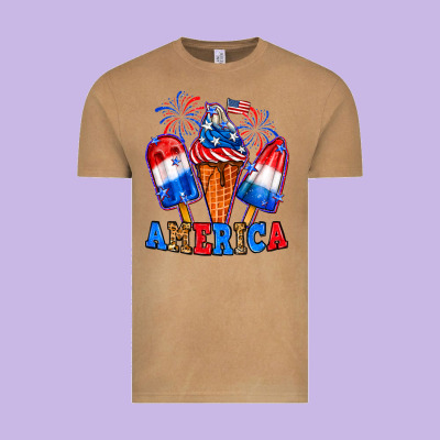 4th Of July America Ice Creams Vintage Tee Designed By Neo Western