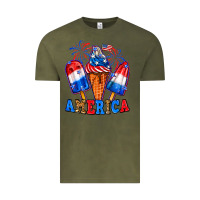 Vintage Olive 4th of July America ice creams Vintage Tee - Neo Western