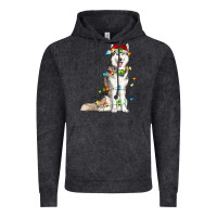 Vintage Black husky with christmas lights Vintage Hoodie - RanaPortraitStore