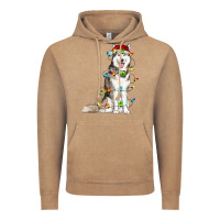Vintage Coffee husky with christmas lights Vintage Hoodie - RanaPortraitStore