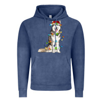 Vintage Denim husky with christmas lights Vintage Hoodie - RanaPortraitStore