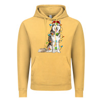 Vintage Mustard husky with christmas lights Vintage Hoodie - RanaPortraitStore