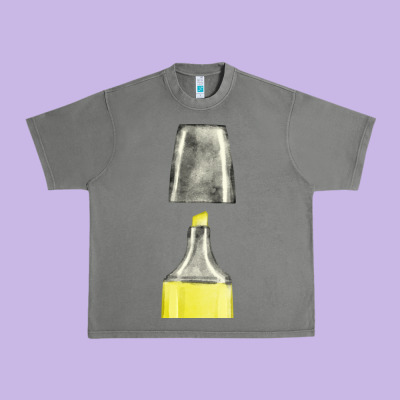 Yellow Highlighter Pen Fa Element Urban Heavy Tee Designed By Fadigitalartstudio