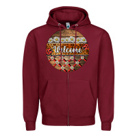 Burgundy ladybug welcome ornament Zipper Hoodie - BarkalooDesign