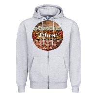 Heather Grey ladybug welcome ornament Zipper Hoodie - BarkalooDesign