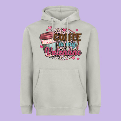 Coffee Is My Valentine Heavyweight Hoodie Designed By Maliassmallbusiness
