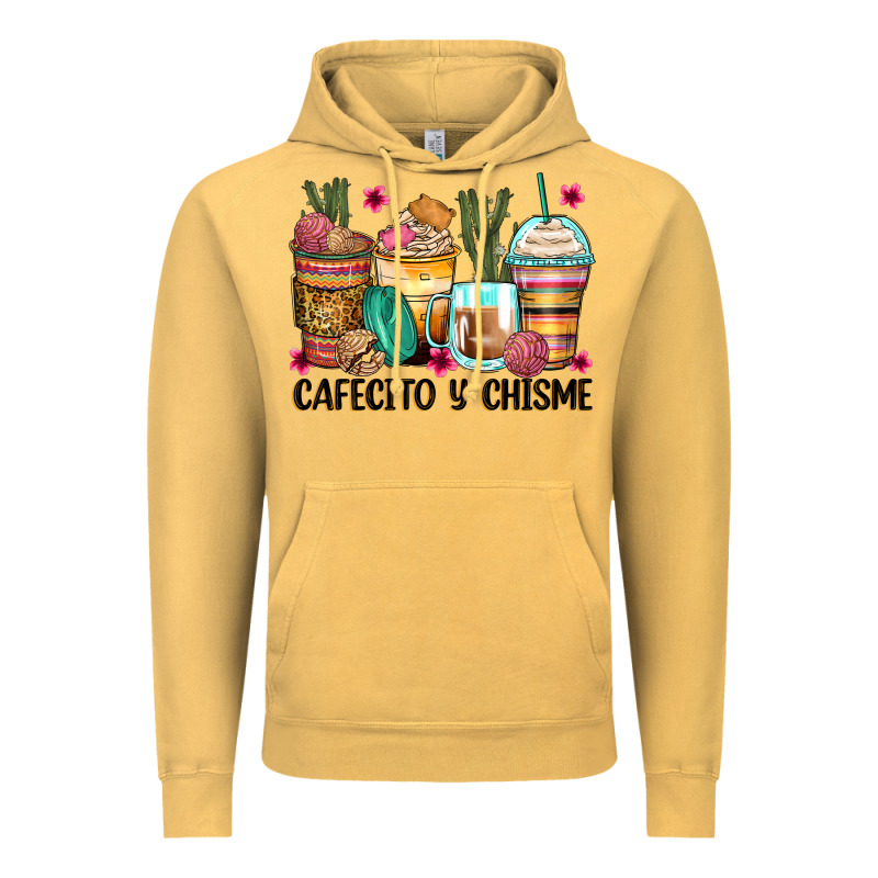 Cafecito Y Chisme Coffee Cups Vintage Hoodie by Zillion Design Studio | Teevron
